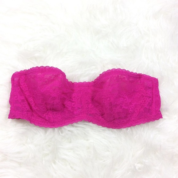 Victoria's Secret Other - Victoria’s Secret Pink Lace Strapless Bralette Bra